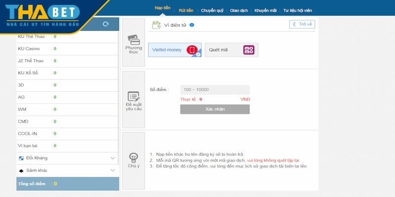 Nạp tiền thông qua ví điện tử Viettel Money siêu tiện lợi